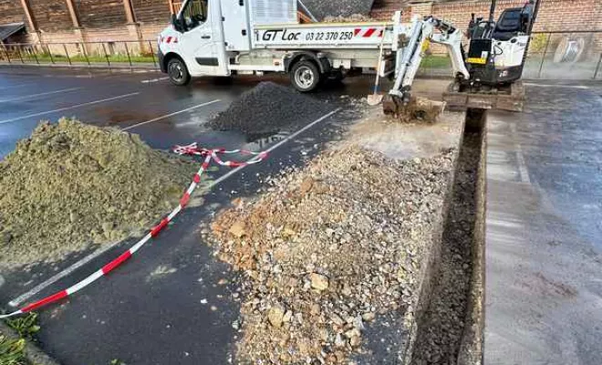 Travaux de terrassement pour maison connectée, Amiens, WALT ELECTRIQUE